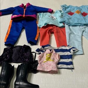 American girl and others doll cloths top pant vest boots